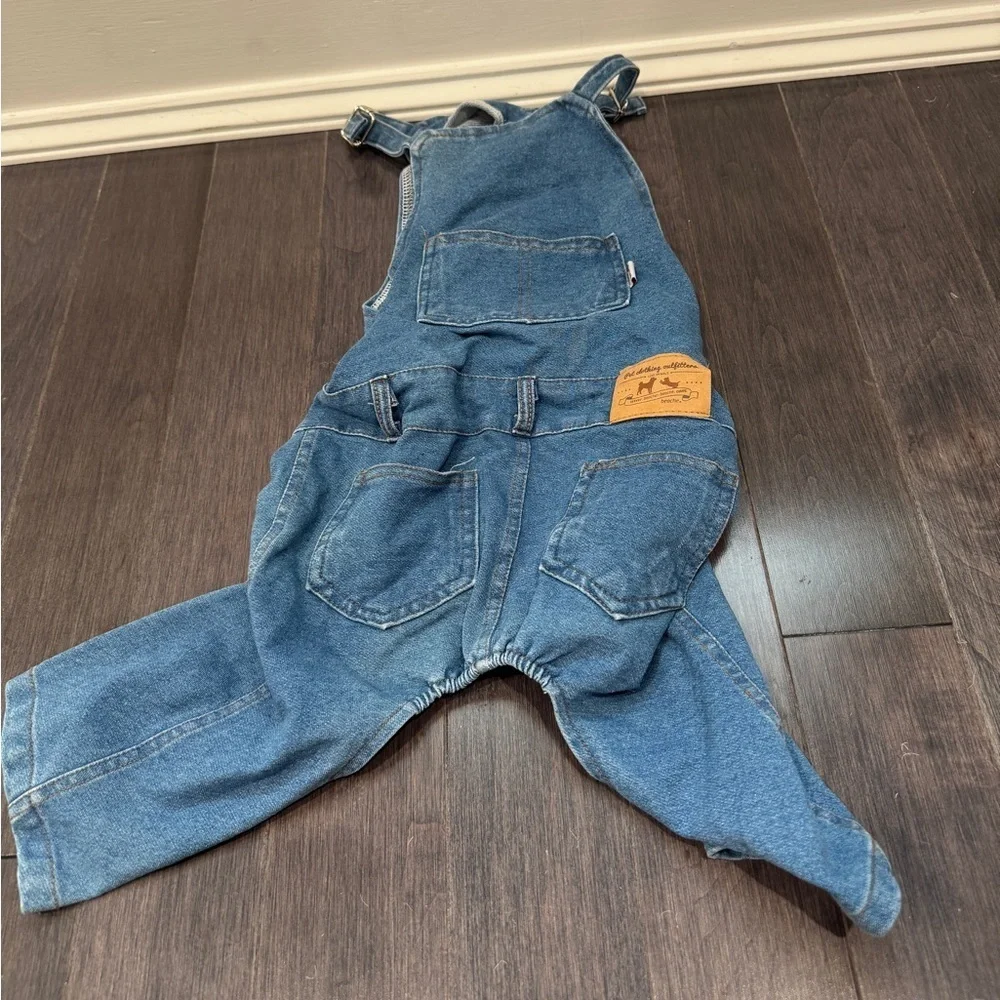 NWOT Pet Clothing Outfitters Denim Pet Dog Overalls- Medium Dog